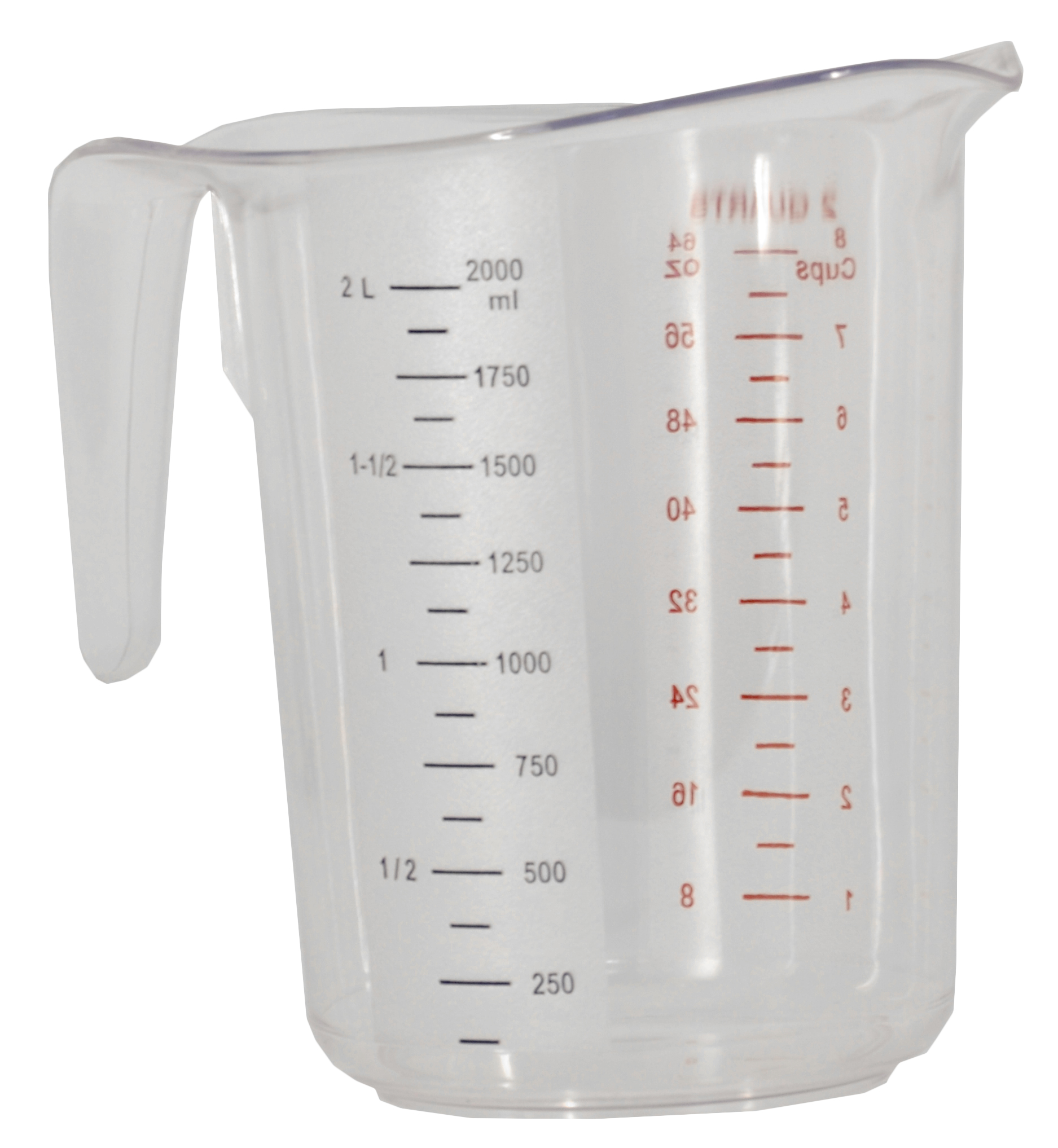 2 Qt Clear Polycarbonate Measuring Cup Omcan